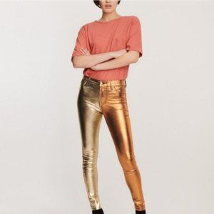 NWT J BRAND Gold Dust multi foil Maria high rise skinny jeans
